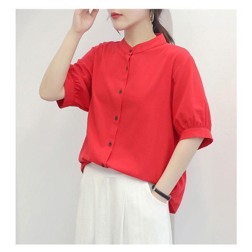 トップス レディース tシャツ 半袖 レディース お洒落 綿麻 シャツ 柔らか 薄手 女性 上着 春夏服 きれいめ ブラウス 無地 40代 50代 カジュアル ゆったり 新発売 ブラウス 半袖シャツ レディース トップス 綿麻 リネン