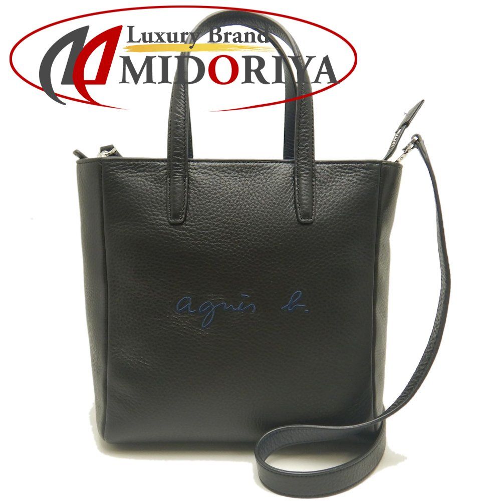 agnes b. アニエスベー 2WAY トートバッグ レザー ブラック