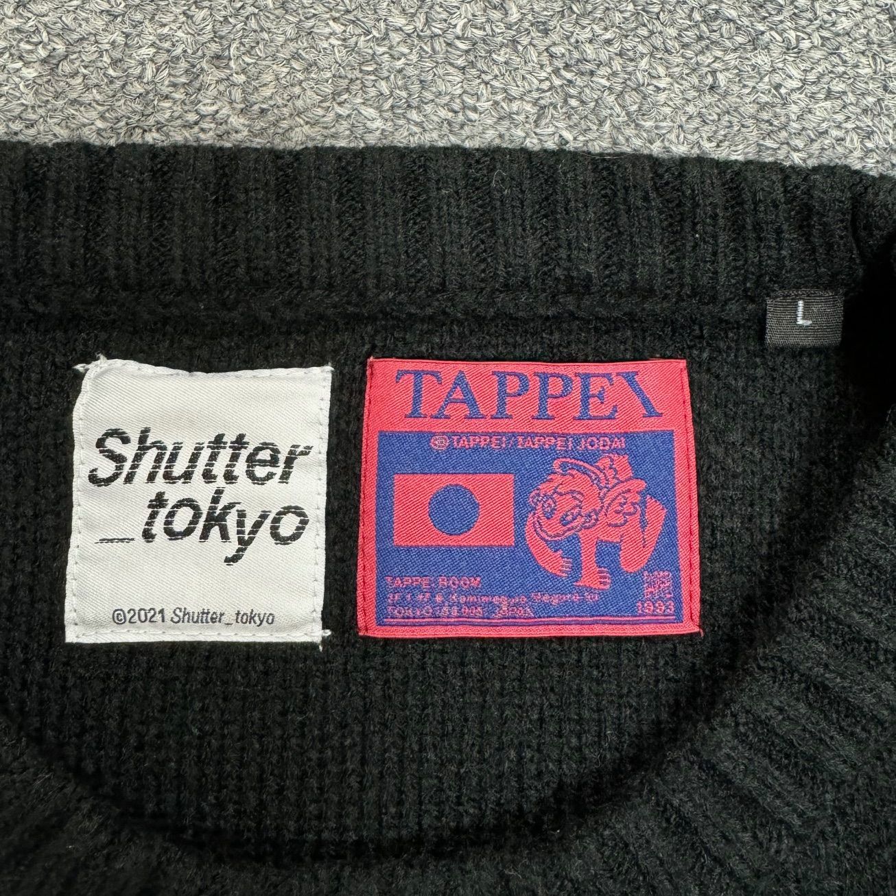 Shutter Tokyo × TAPPEI “F” KNIT コラボ 総柄 ニット クルーネック セーター シャッタートーキョー タッペイ  123134 L 59904A - メルカリ