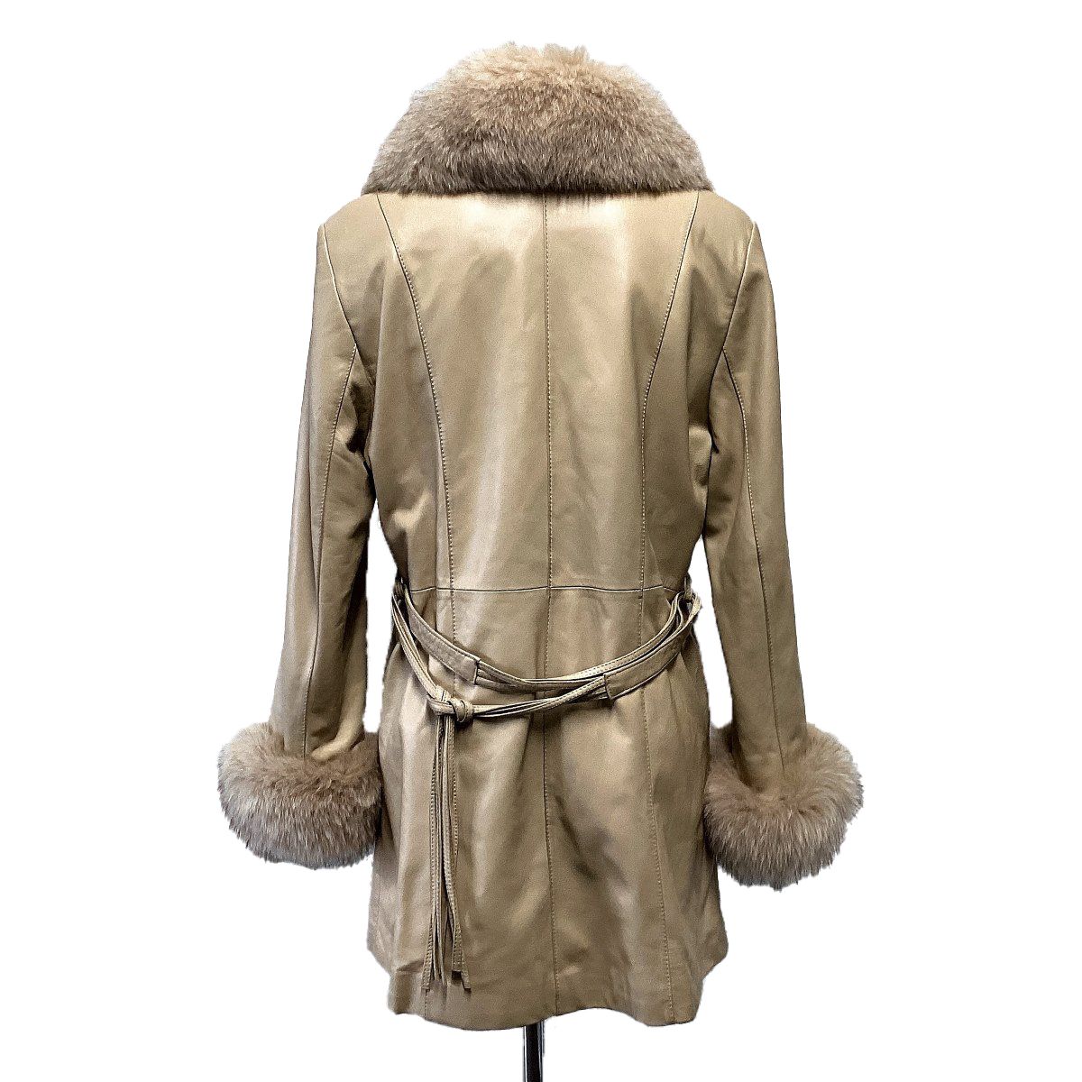 美品 BALMAIN バルマン コート アウター 上着 ファー付き ベージュ 羊