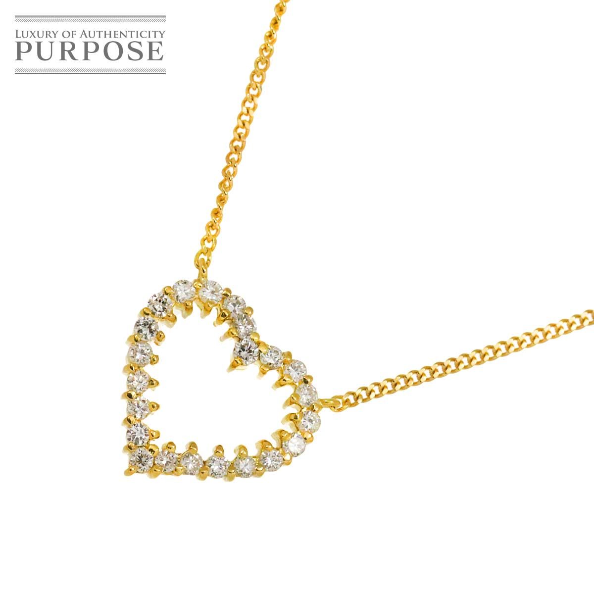 ダイヤ 0.45ct K18 YG ネックレス 40cm イエローゴールド 750 Diamond Necklace 90280172