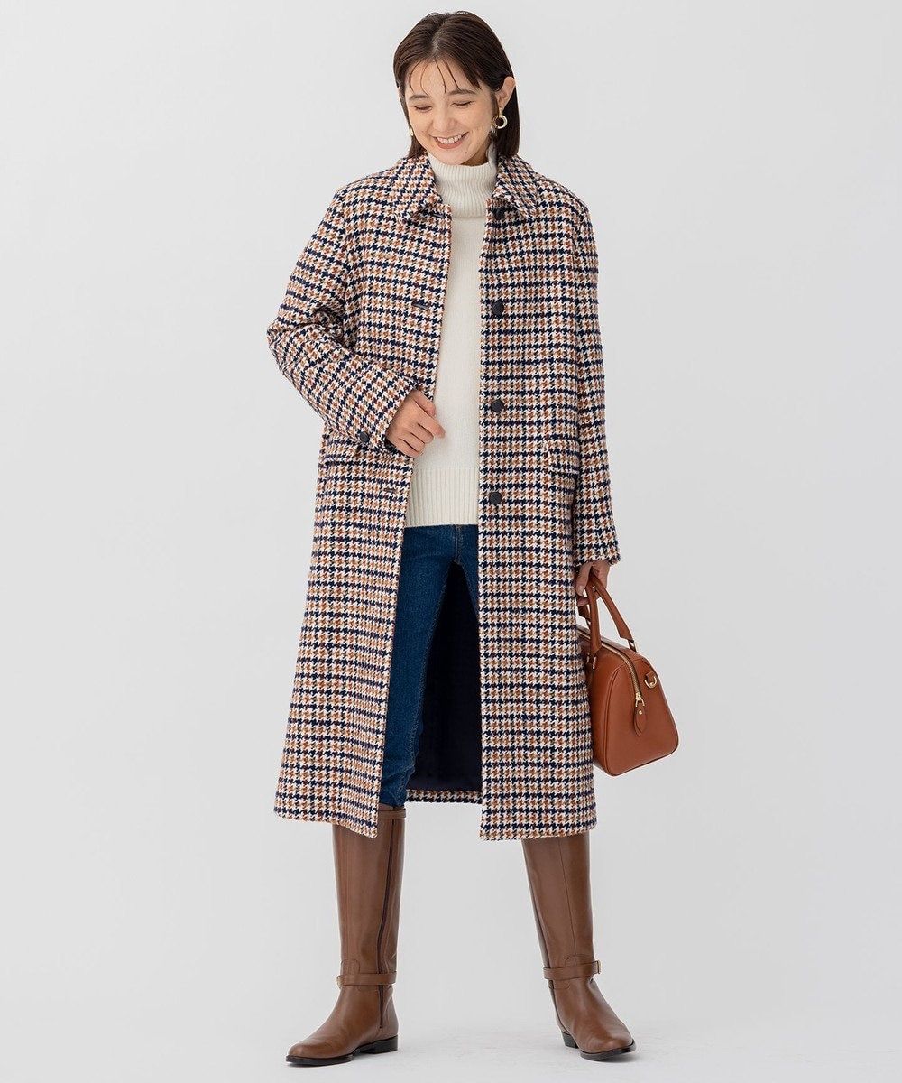 美品✨23区 ループヤーン チェック ツイード ロングコート　大きいサイズ48 23区 ループヤーン チェック ツイード ロングコート【☆最終お値下げ中