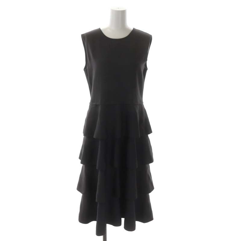 フォクシー ブティック FOXEY BOUTIQUE Mille-feuille Dress ティアードドレス ニットワンピース ミモレ丈 ロング  ノースリーブ 40 チャコールグレー 43427 /HS □OS - メルカリ