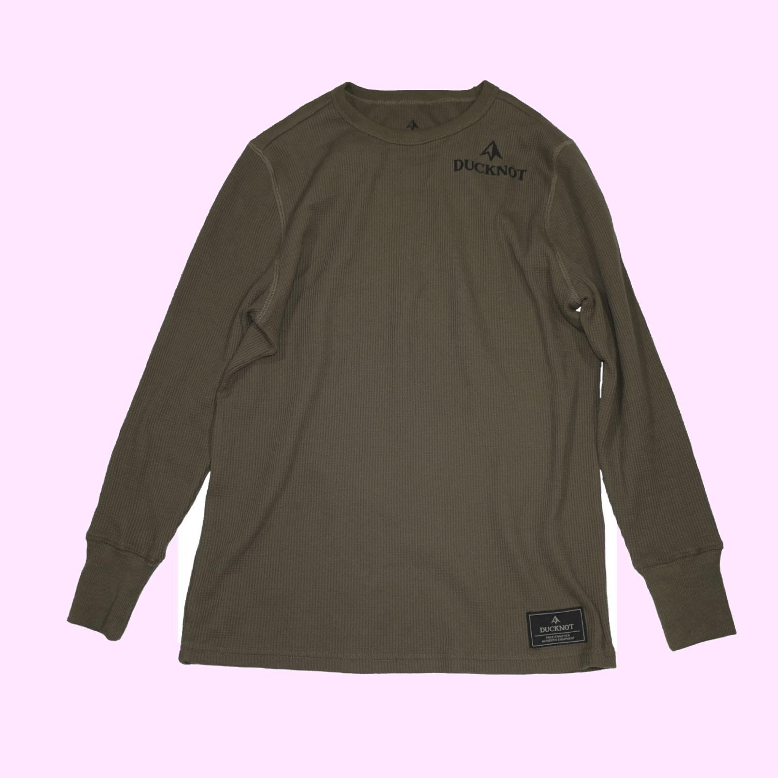 Color:OD(オリーブドラブ)_Size:L [DUCKNOT] サーマル ロンT 綿100% ロングスリーブ Ｔ