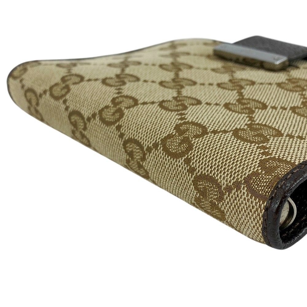 □中古□ グッチ GGキャンバス アジェンダカバー 手帳 レザー ブラウン  