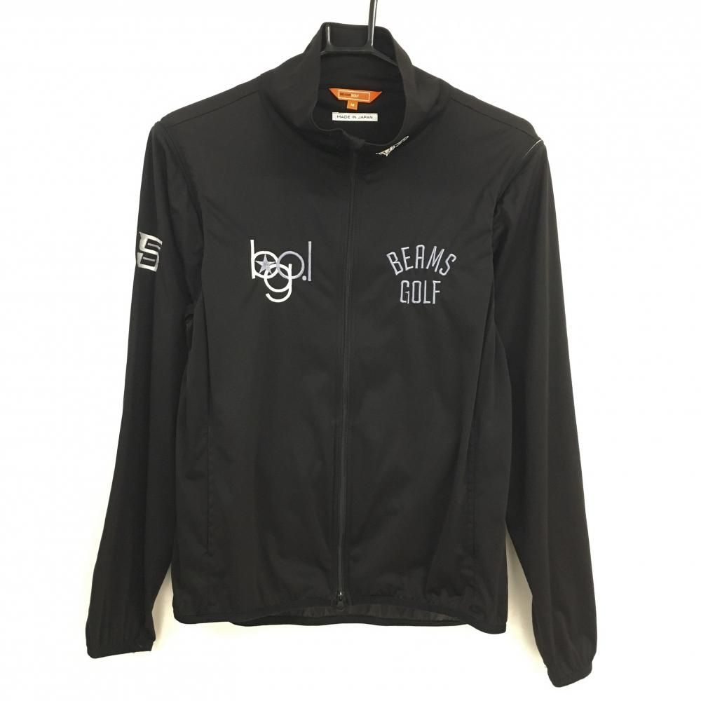 ビームスゴルフ 2WAYジャケット 黒 ロゴグレー 袖着脱可 薄手 メンズ M ゴルフウェア BEAMS GOLF