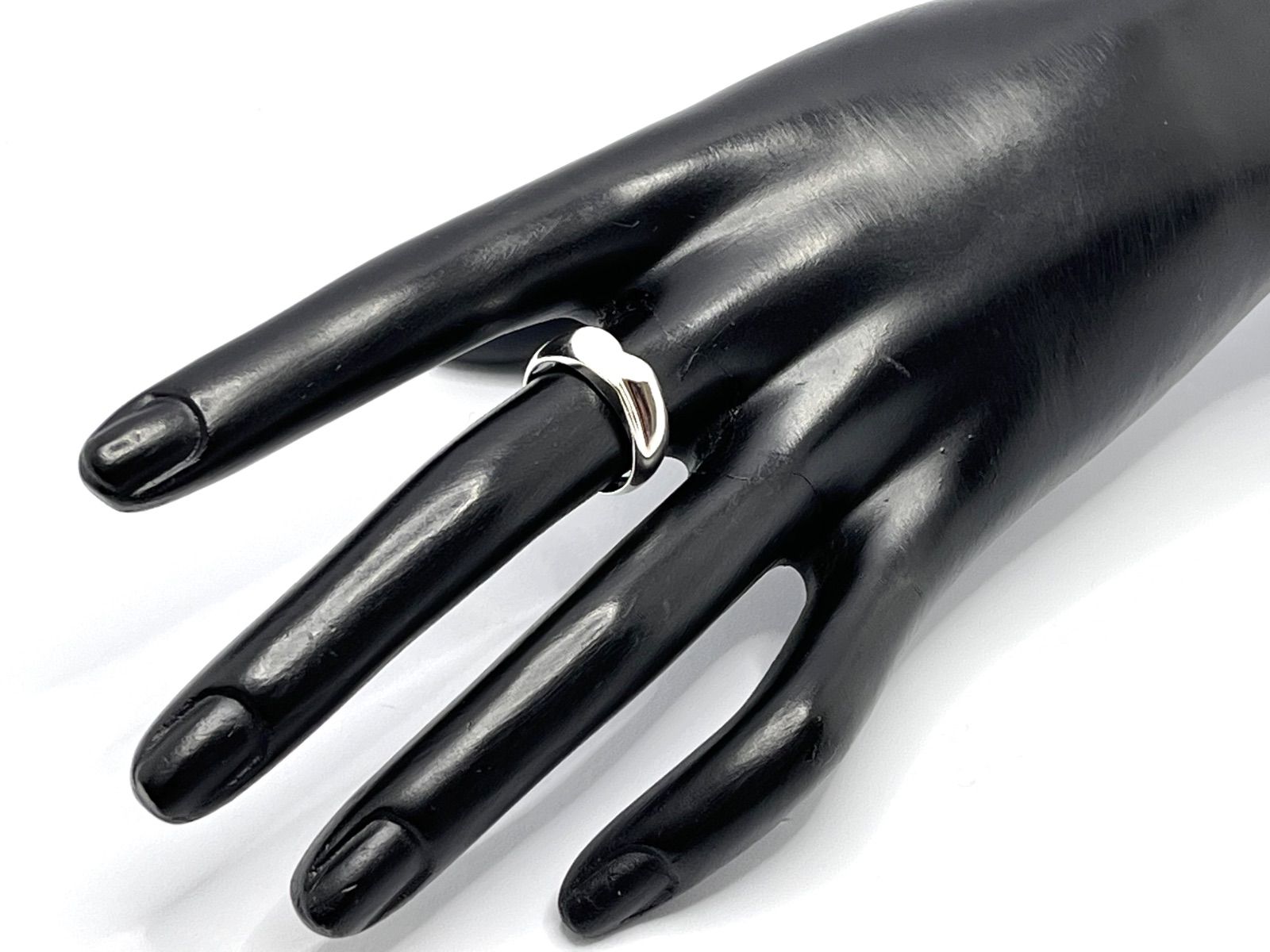 ティファニー　シグネット　カーブド　ハート　リング　シルバー　10号 a078 Tiffany&Co. ティファニー カーブド ハート シグネット