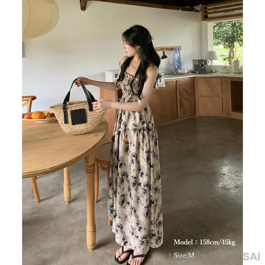 胸元シ Aラインワンピース レディース ハイウエストロング 胸元シ Aラインワンピース レディース ハイウエストロング