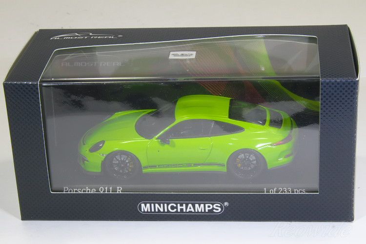 ミニチャンプス 特注 1/43 ポルシェ 911R (991) 2016 ライトグリーン (Light Green) / ストライプなし 233台限定  ツーリングパッケージ 911 GT3 with Touring Package