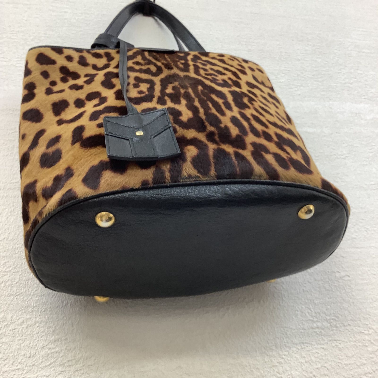 Yves Saint Laurent イヴ・サンローラン ハンドバッグ ヒョウ柄 - メルカリ