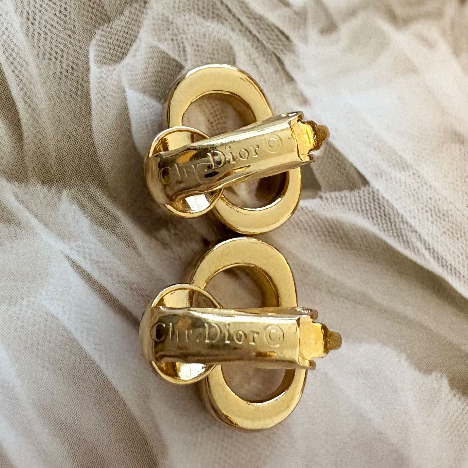 ディオール ゴールドプレート CD イヤリング 極美品】【箱付き】Christian Dior クリスチャンディオール