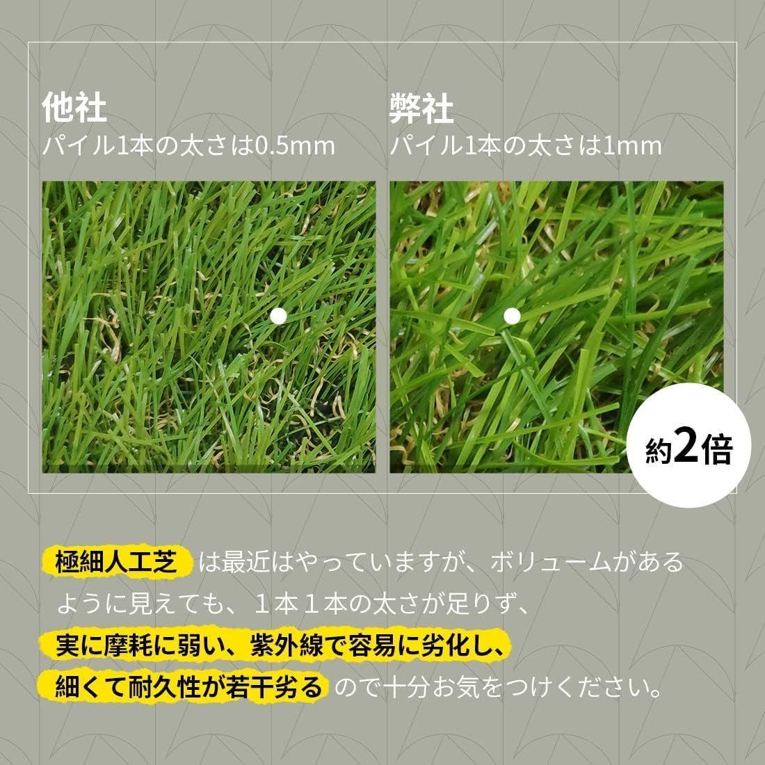 在庫処分BTM 人工芝 ロール 1m×10m 芝丈35mm ピン22本つき 4色立体感