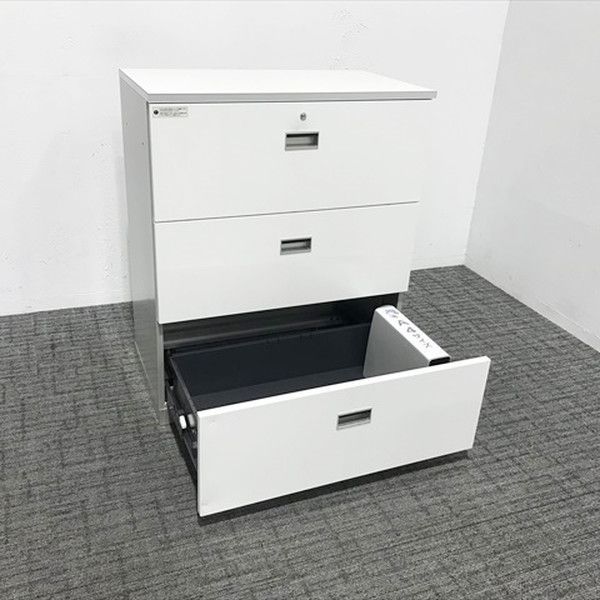 ラテラルキャビネット 3段 書庫 オフィスキャビネ オフィス