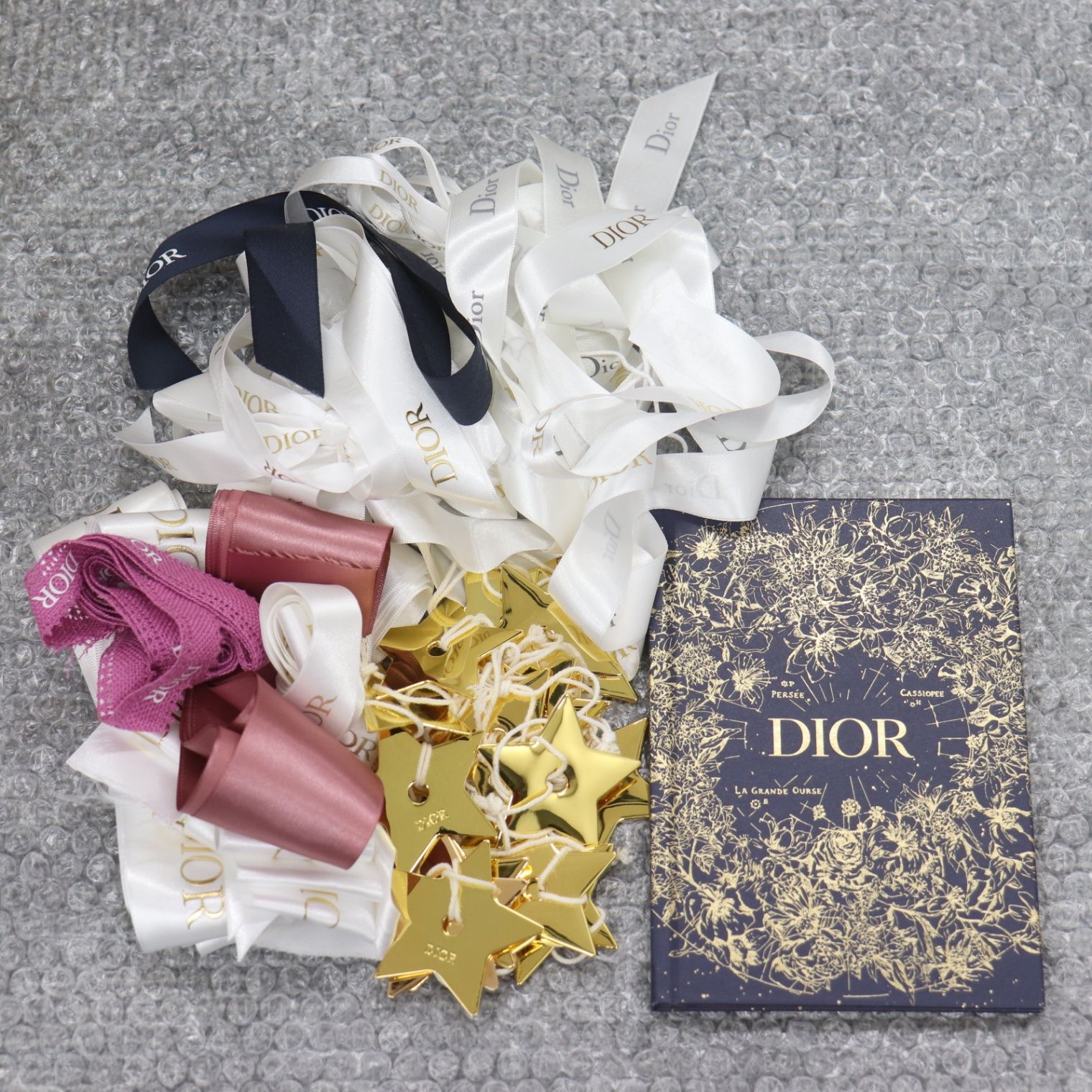 ITC1846EZY68 ChristianDior ディオール BOX 空き箱 ショッパー 純正 紙袋 リボン ノート ホワイト ネイビー ブランド箱 まとめ インテリア 紙袋46枚 箱40個