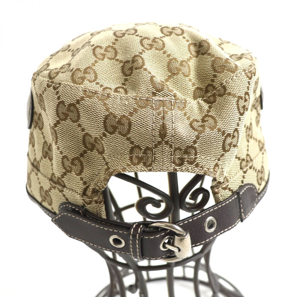 極美品□GUCCI/グッチ GGキャンバス レザーパイピング ホースビット