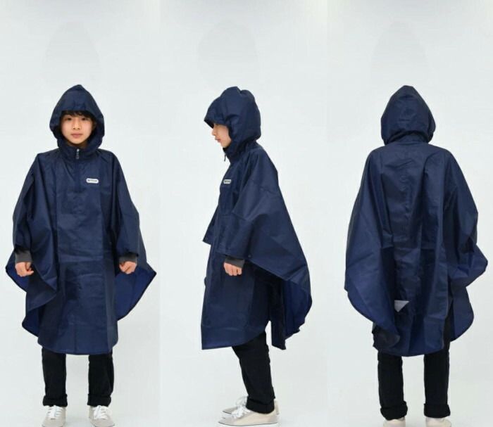 OUTDOOR PRODUCTS キッズポンチョ 150cm ネイビー 男女児兼用 05002313
