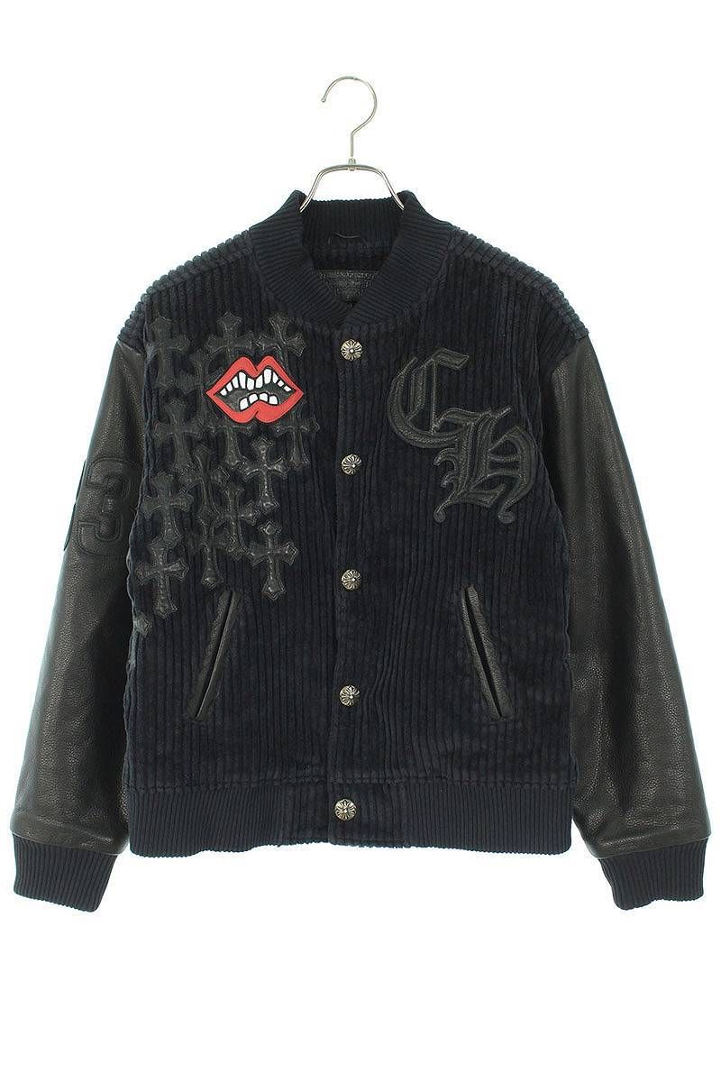 クロムハーツ PPO Letterman Jacket/レターマンジャケット チョンパークロスパッチ付コーデュロイ切替ジャケットブルゾン