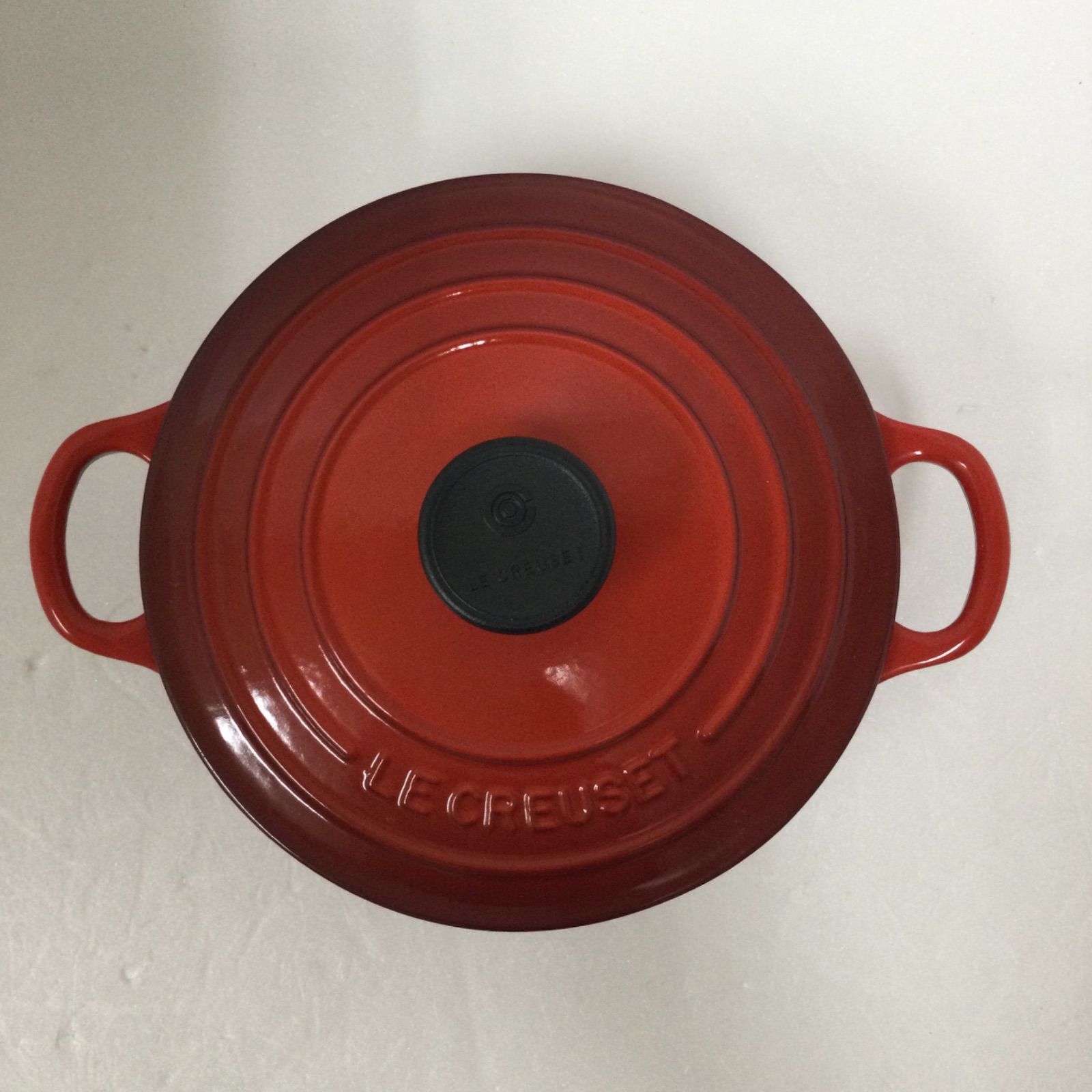 美品 LE CREUSET ル クルーゼ ココット ロンド 18cm 両手 鍋 レッド
