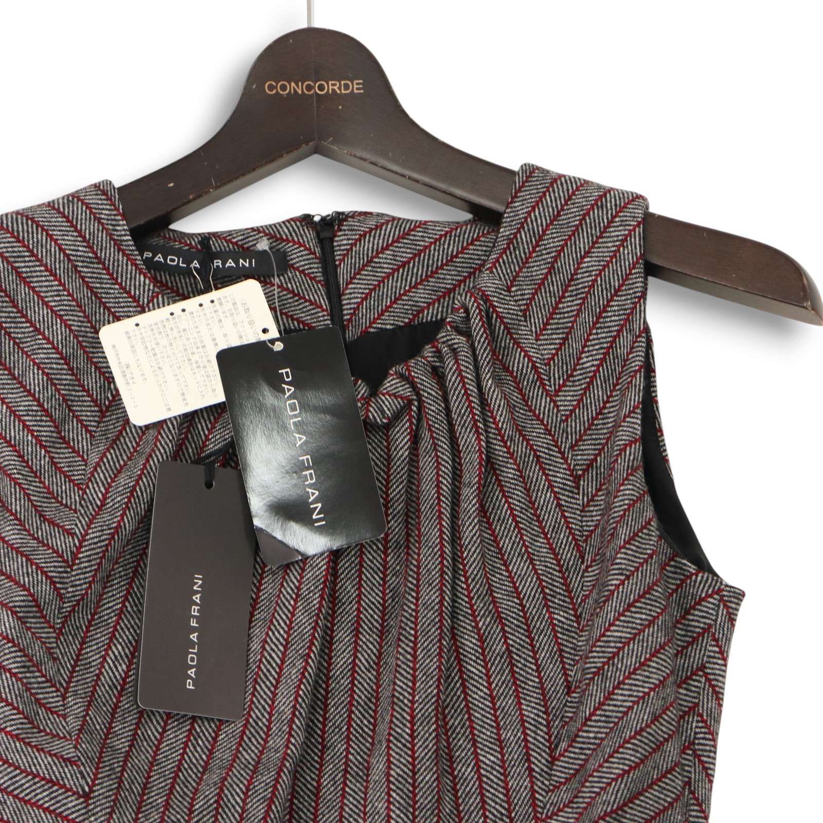 新品 イタリア製】 PAOLA FRANI パオラフラーニ ウール ストライプ  