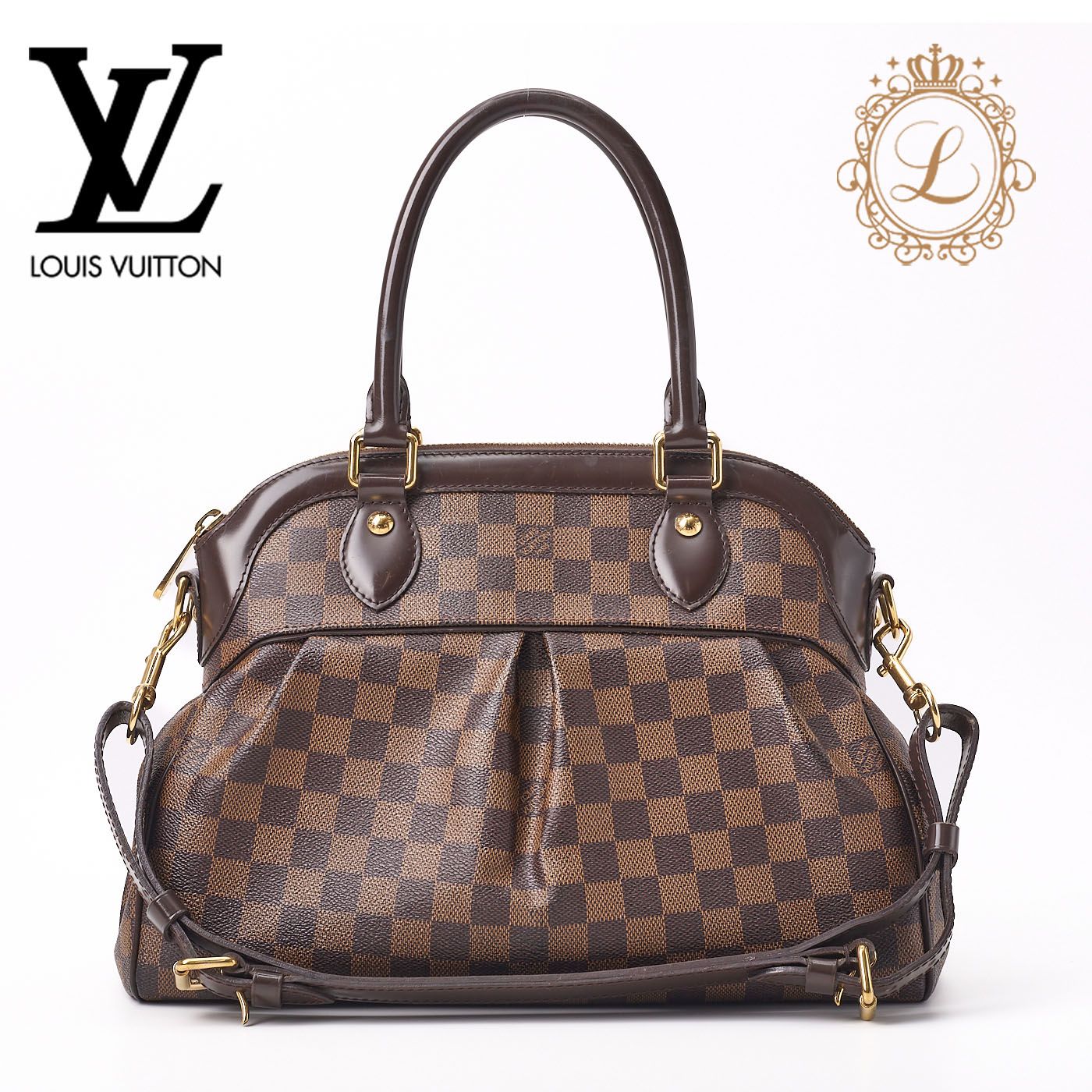 LOUIS VUITTON【ルイヴィトン 】 ダミエ トレヴィPM ハンドバッグ N51997 ダミエ・エベヌ ブラウン（ゴールド金具） トートバック ビジネスバッグ 【中古】【送料無料】