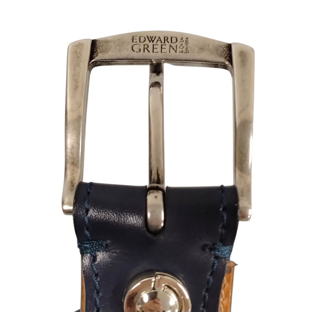 EDWARD GREEN エドワードグリーン レザー ベルト ネイビー サイズ 80