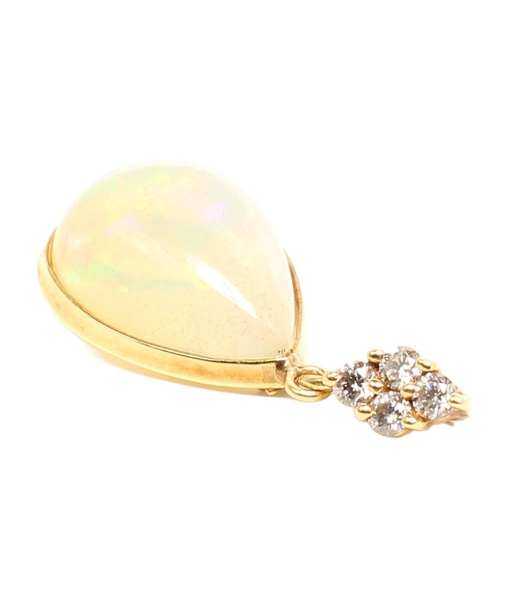 ペンダントトップ K18 ホワイトオパール 4.28ct ダイヤ 0.14ct