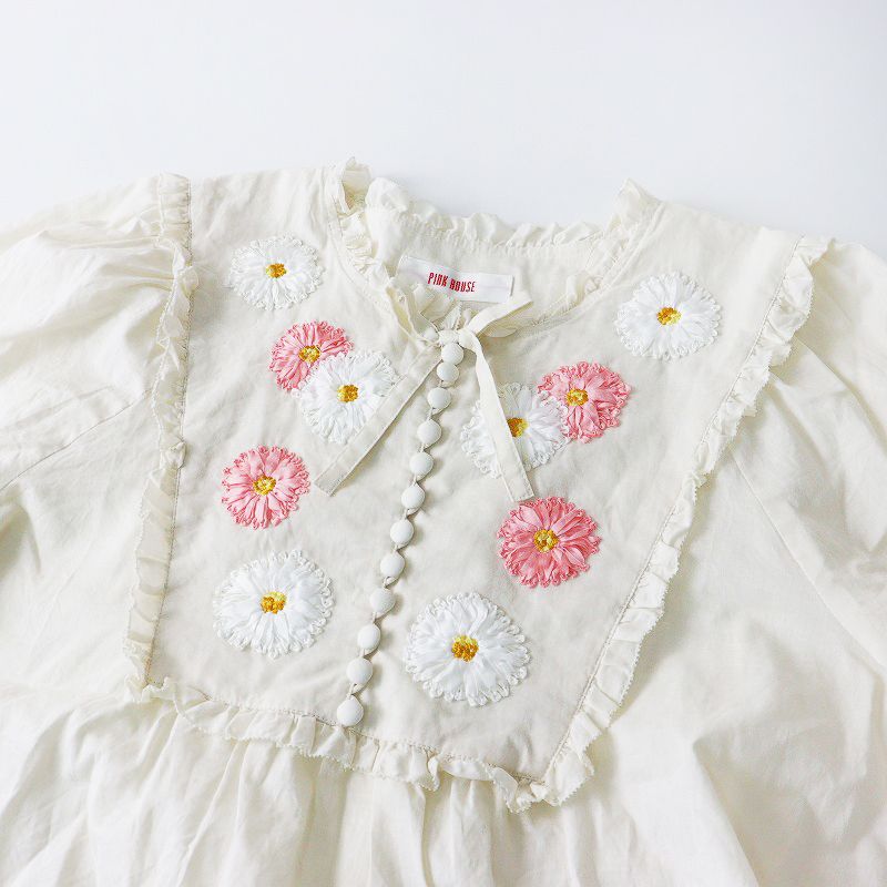2021AW ピンクハウス PINK HOUSE まんまるコスモスモチーフブラウス