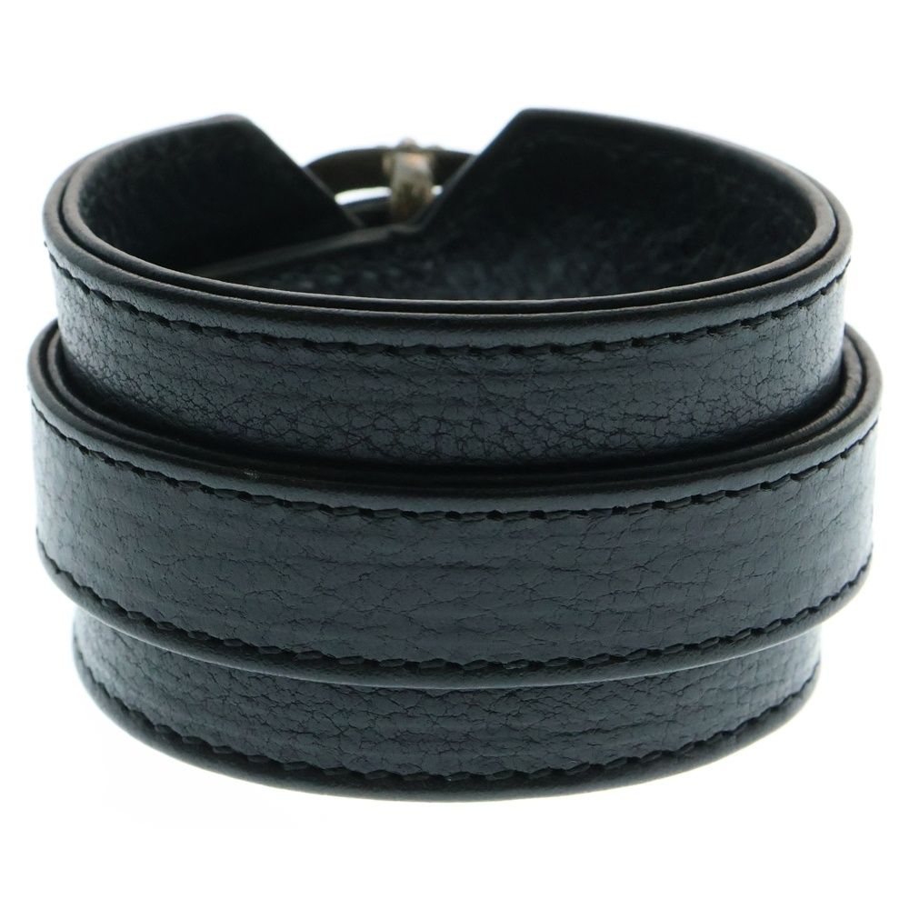 CHROME HEARTS クロムハーツ RR TINY BUCKLE ロックンロール レザーブレスレット ブラック シルバー