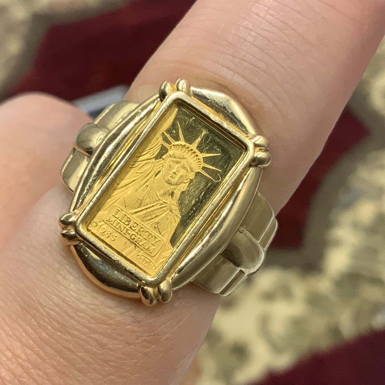 K24 リバティ1gバー リング指輪 枠K18