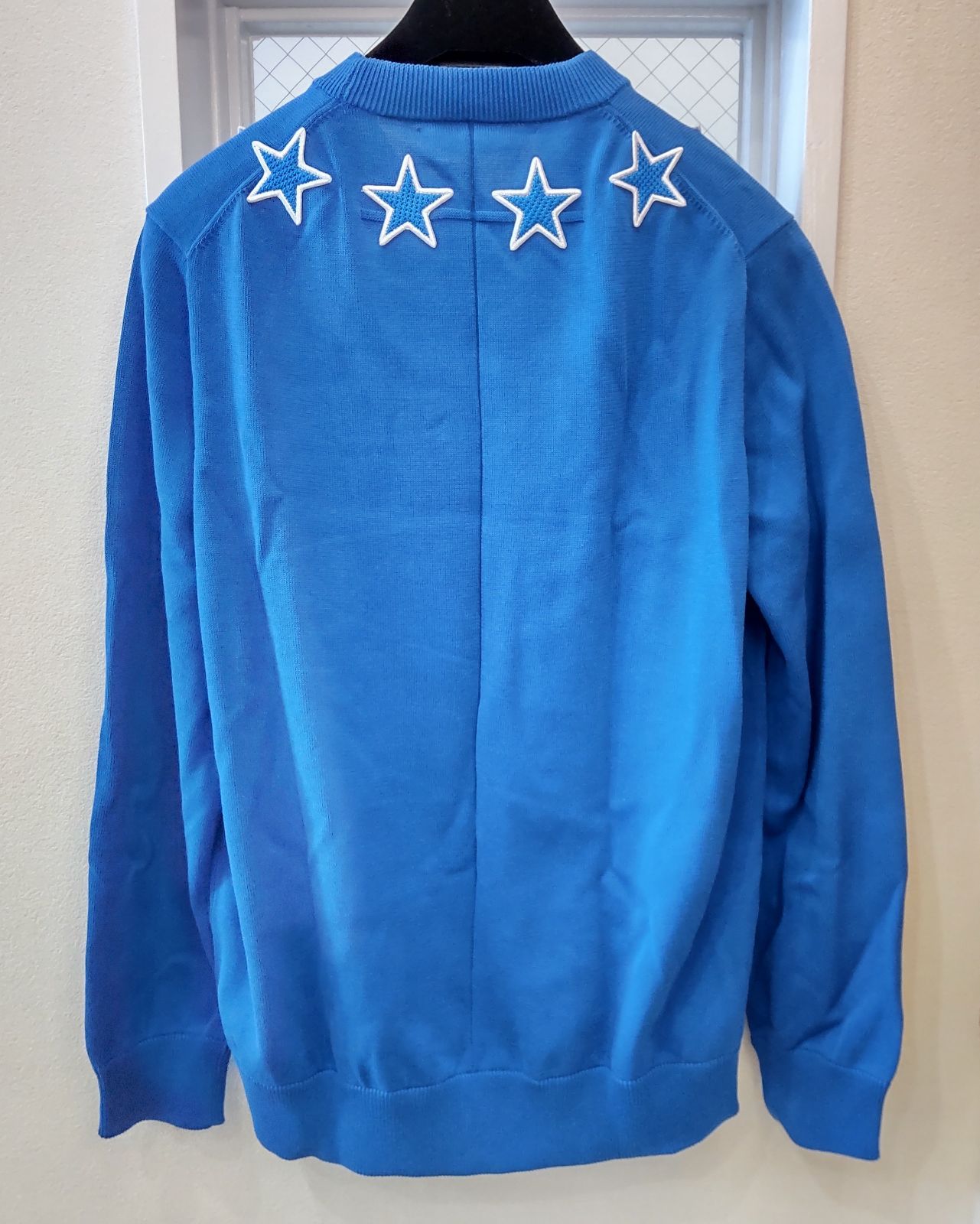 【美品】GIVENCHY スターコットンセーター ブルー 綺麗！ GIVENCHY ジバンシー スター コットンセーター XL ブルー