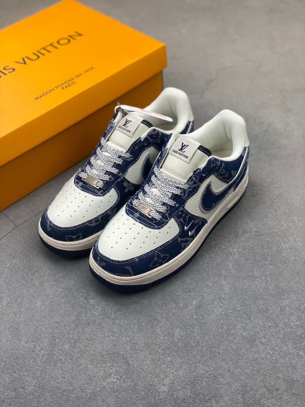 NIke Air Force 1 07 Low LVジョイント名 - 紺色スモールダブルフック