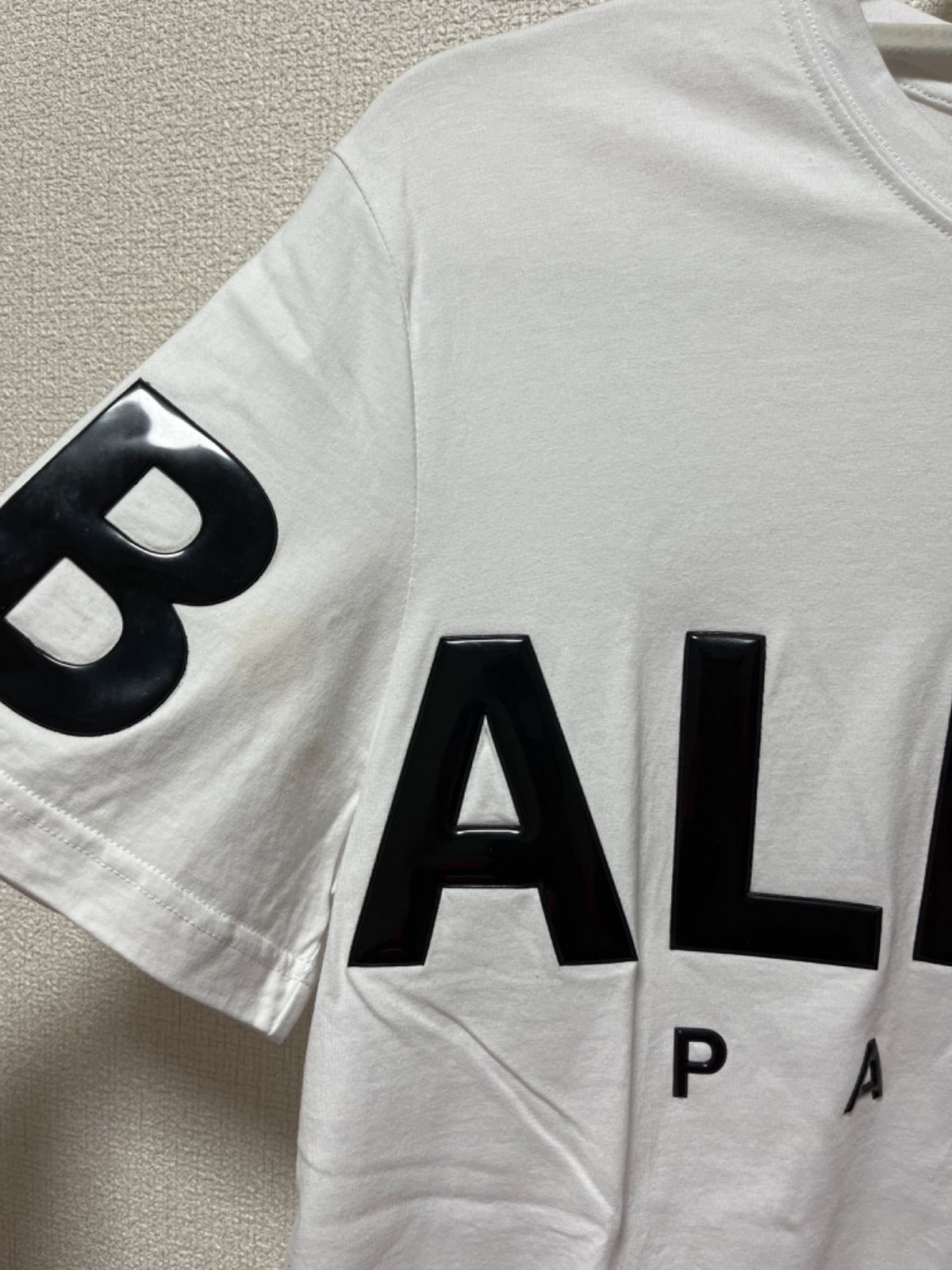 訳あり 特価 バルマン BALMAIN Tシャツ ロゴT メンズ 半袖 白T