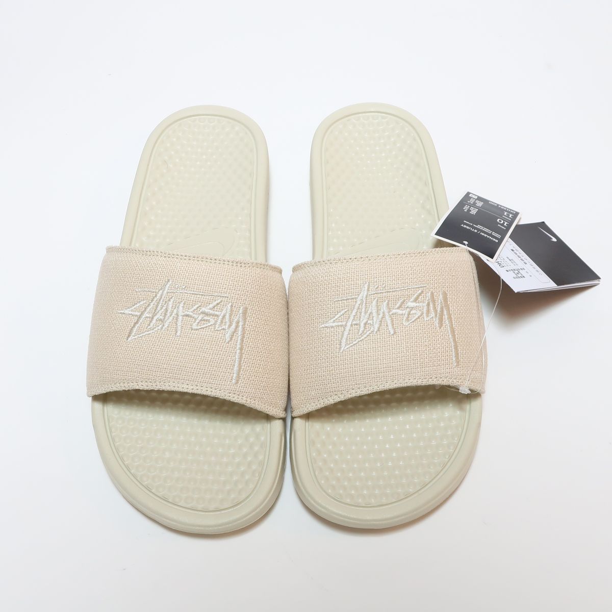 22SS STUSSY x NIKE BENASSI SLIDE SANDALS FOSSIL STONE US12 30cm ( ステューシー x  ナイキ ベナッシ スライド シャワー サンダル フォッシル ストーン )