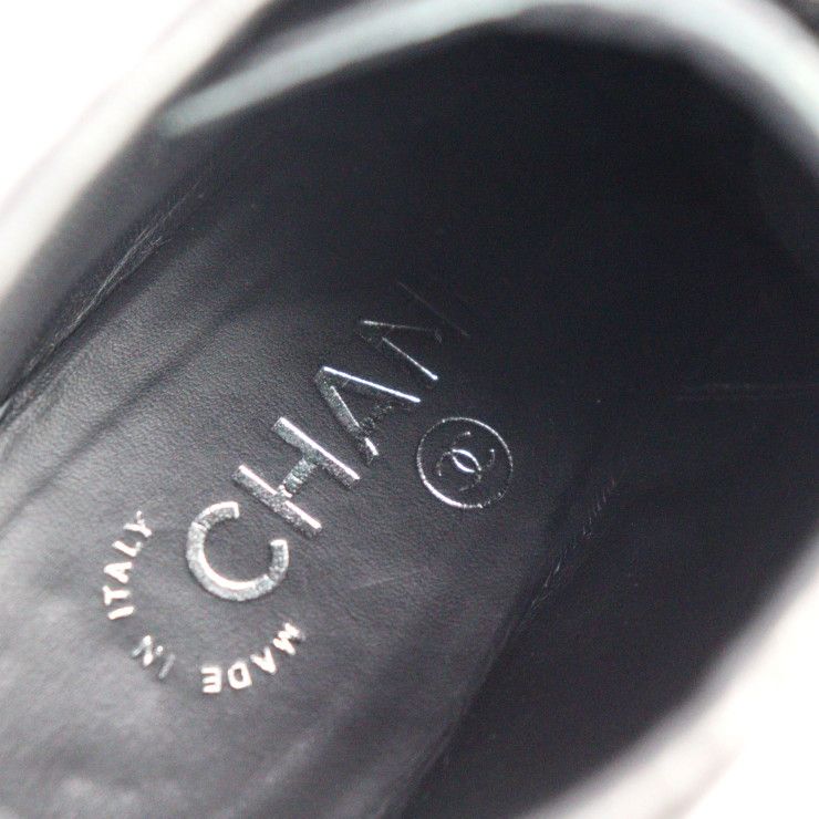CHANEL シャネル ブーツ G28710 レザー ブラック マトラッセ ココマーク ショートブーツ キルティング チャンキーヒール  参考サイズ約23.5cm 【本物保証】