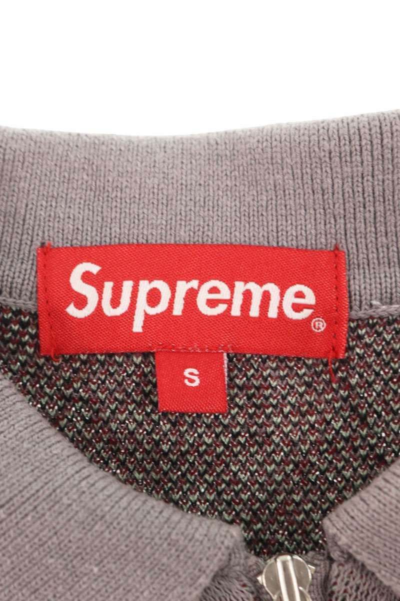 シュプリーム 21AW Argyle Zip Polo アーガイルハーフジップニット半袖ポロシャツ メンズ SS CAMPINGPARCCENTRAL_COM
