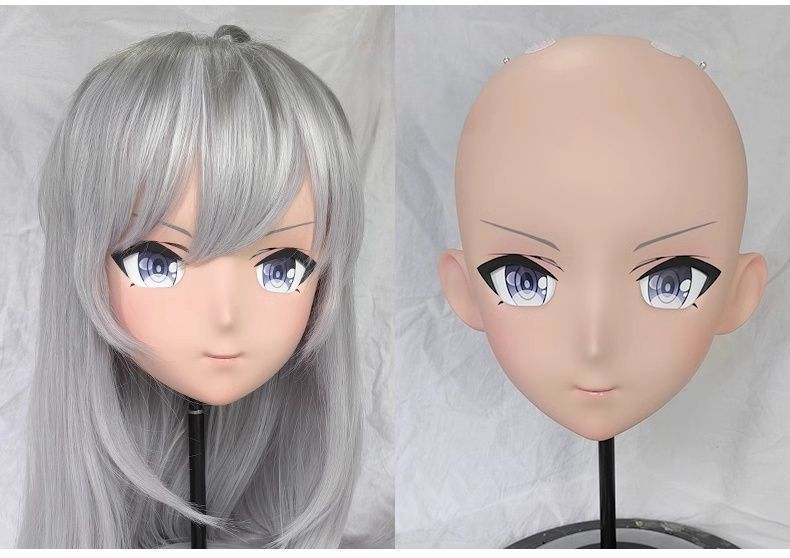ハーフマスク 眼球付き カツラなし NO.63 樹脂製 ヘッドロリータ人形