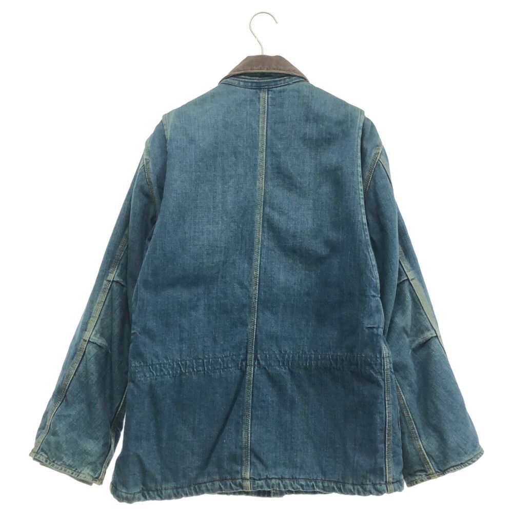 希少品 BLUE BLUE カバーオール ヴィンテージ加工 赤キルティング L 希少品 BLUE BLUE カバーオール ヴィンテージ加工 赤