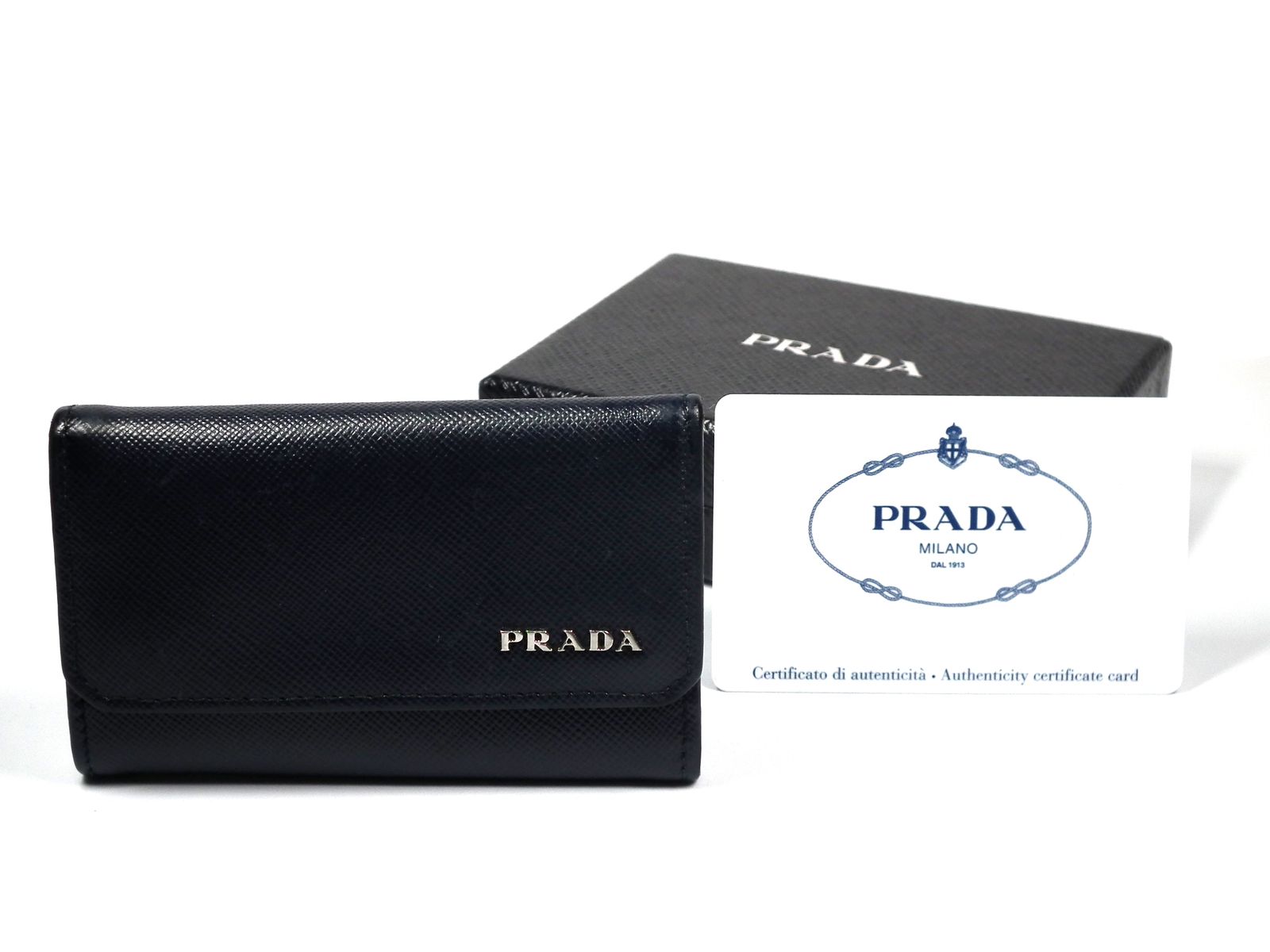 PRADA 6連 キーケース サフィアーノ 2M0025 ネイビー
