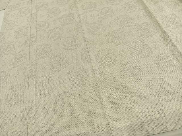 平和屋着物▽本塩沢 単衣 セラミック染 丸文 証紙付き 正絹 逸品 未  