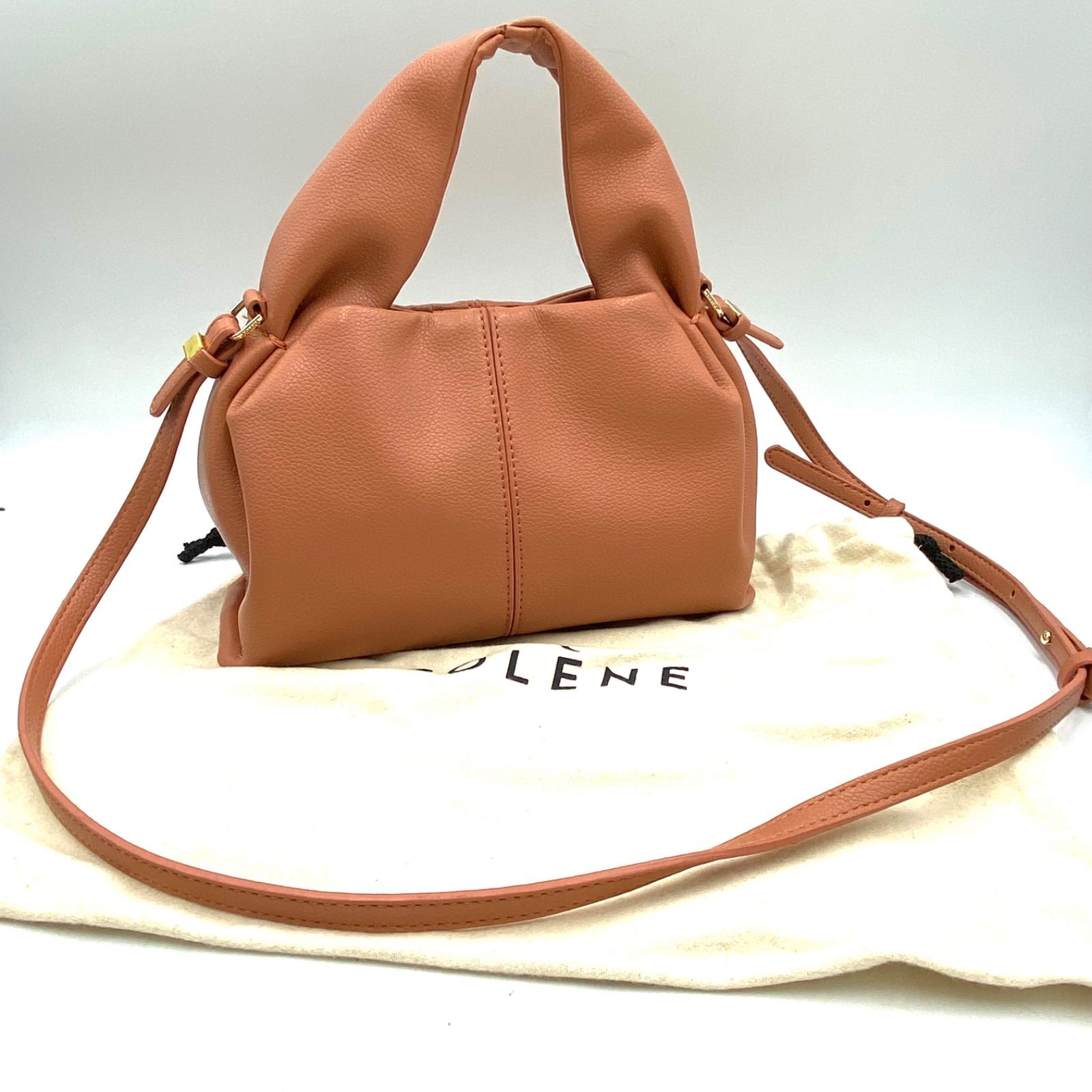 極上美品 POLENE ポレーヌ レザー 本革 ショルダーバッグ 斜めがけ 