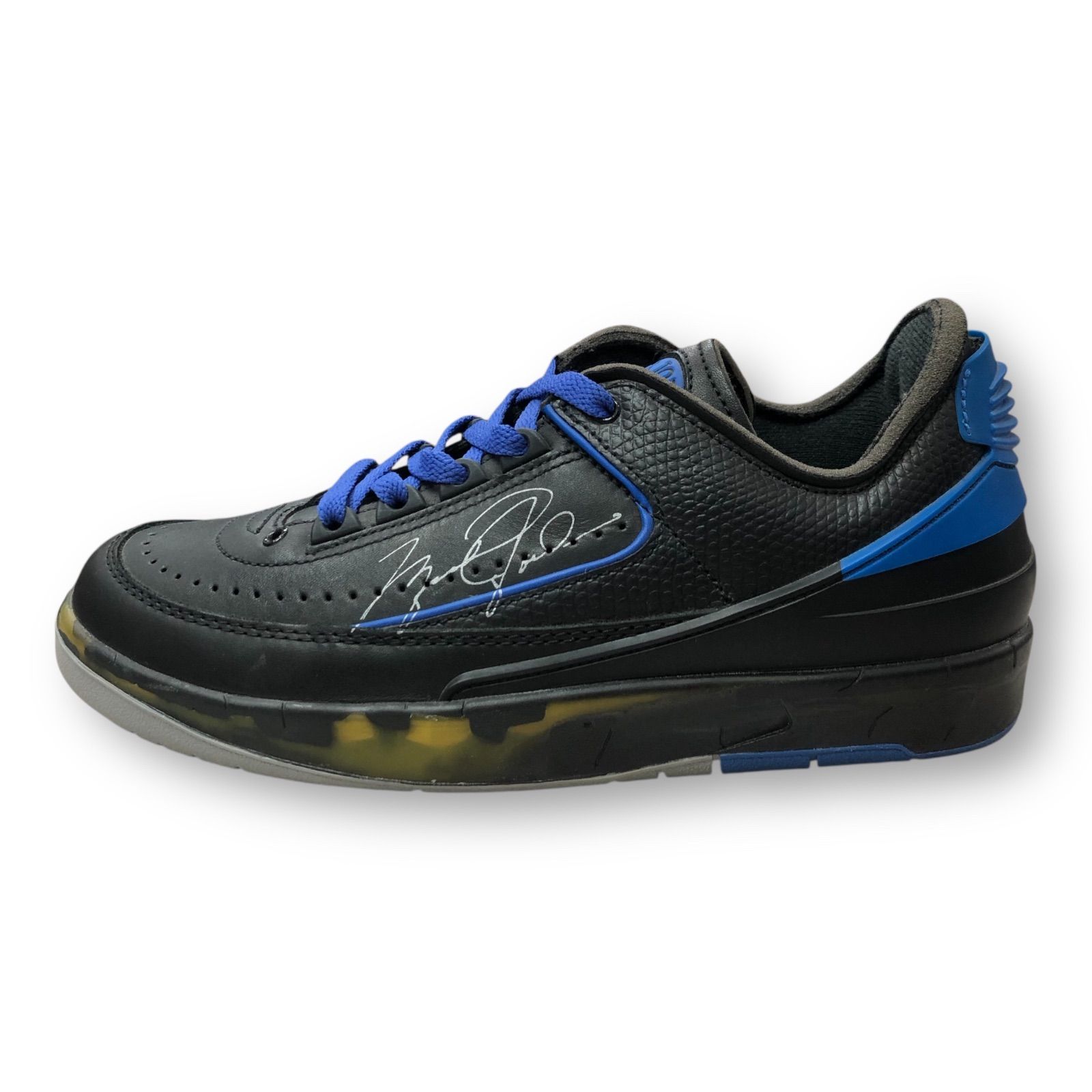 Off-White NIKE Air Jordan 2 Low Black and Varsity Royal コラボ 