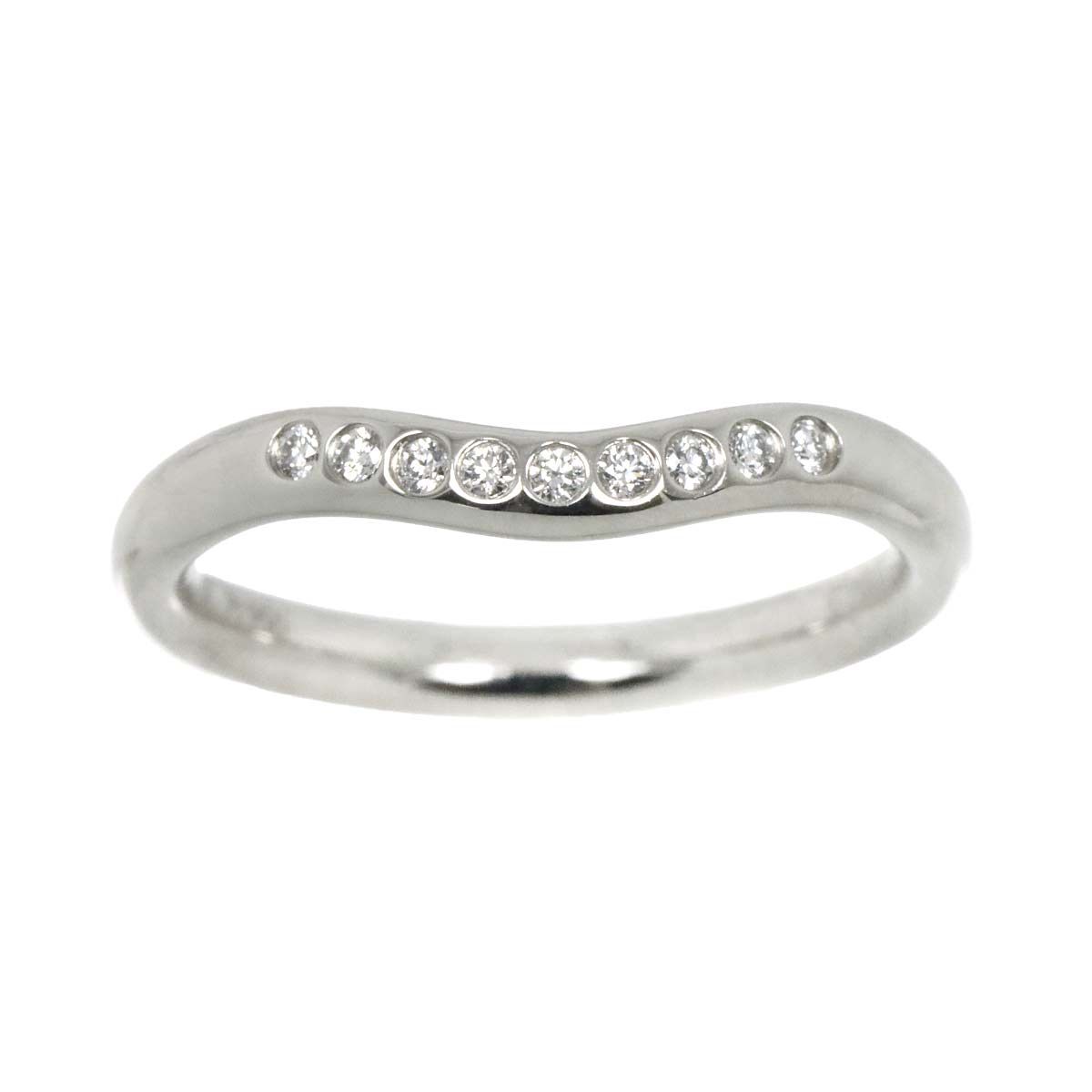 ティファニー TIFFANY&Co. カーブド バンド 8号 リング ダイヤ Pt  