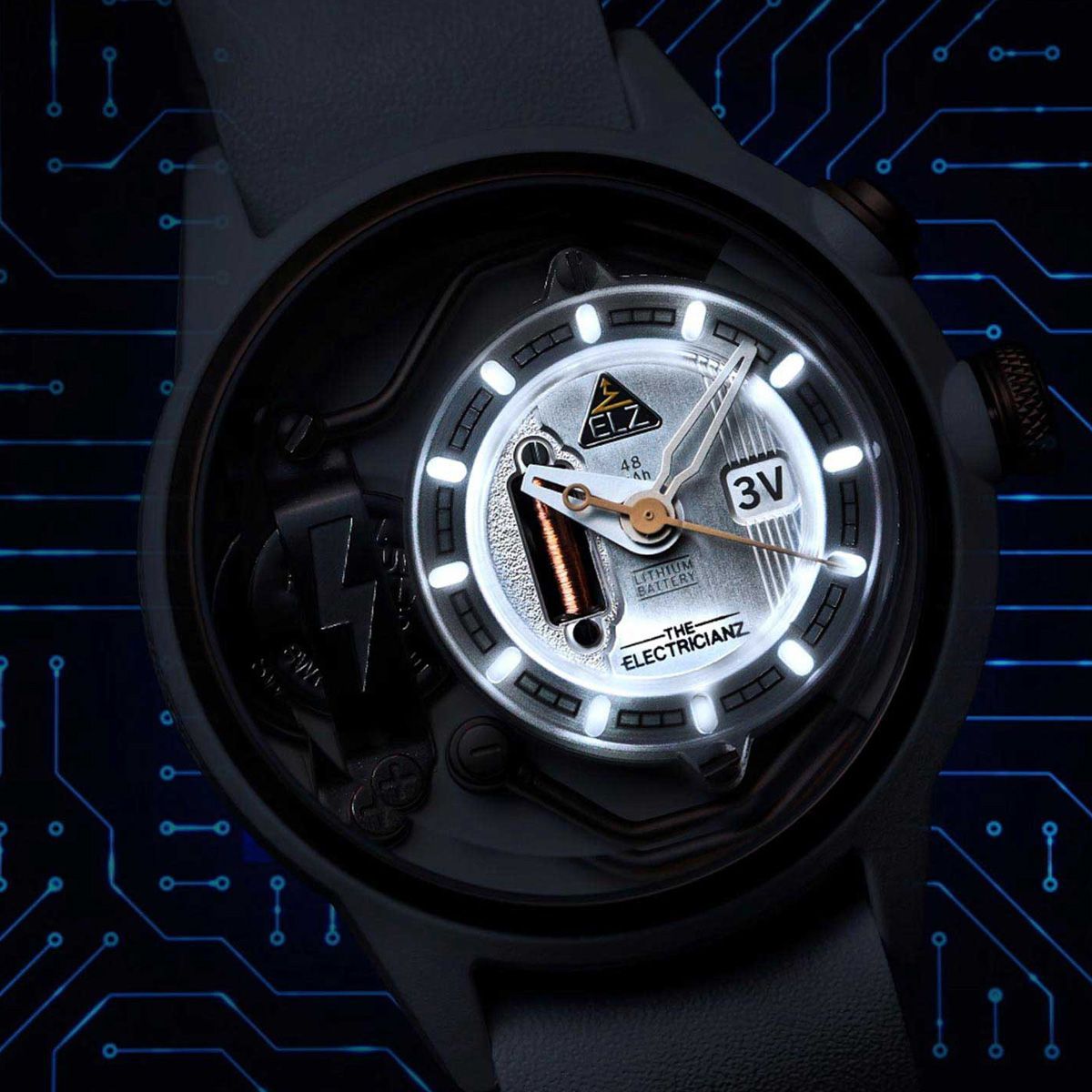 【昌】ELECTRICIANZ （エレクトリシャンズ）ZZ-A1C The Electricianz S.Now Gold White Limited Edition Watch Zz