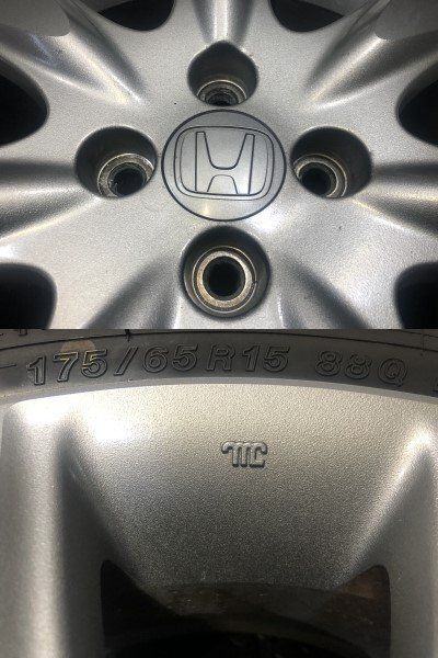 YOKOHAMA iG70 175/65R15 スタッドレス ホンダ 純正ホイール 15インチ 6J4HPCD100+50 21年製 バリ溝 フィット フリード インサイト(KTL119)