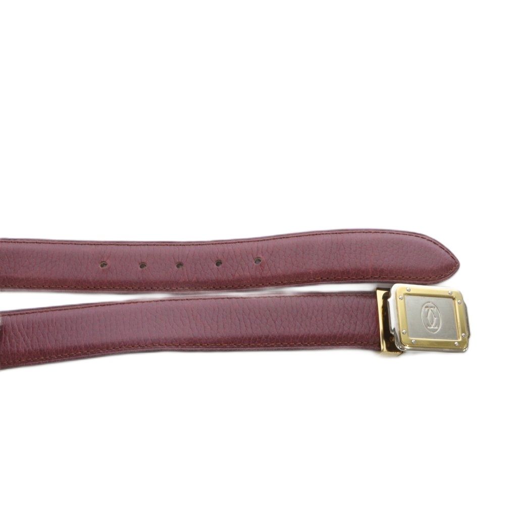カルティエ Cartier サントス マストライン ベルト レザー ボルドー  