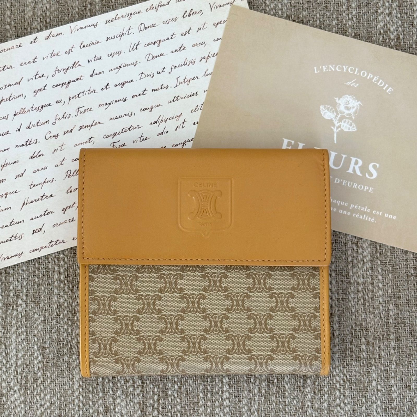 CELINE Vintage Triomphe Short Wallet セリーヌ マカダム PVC×レザー