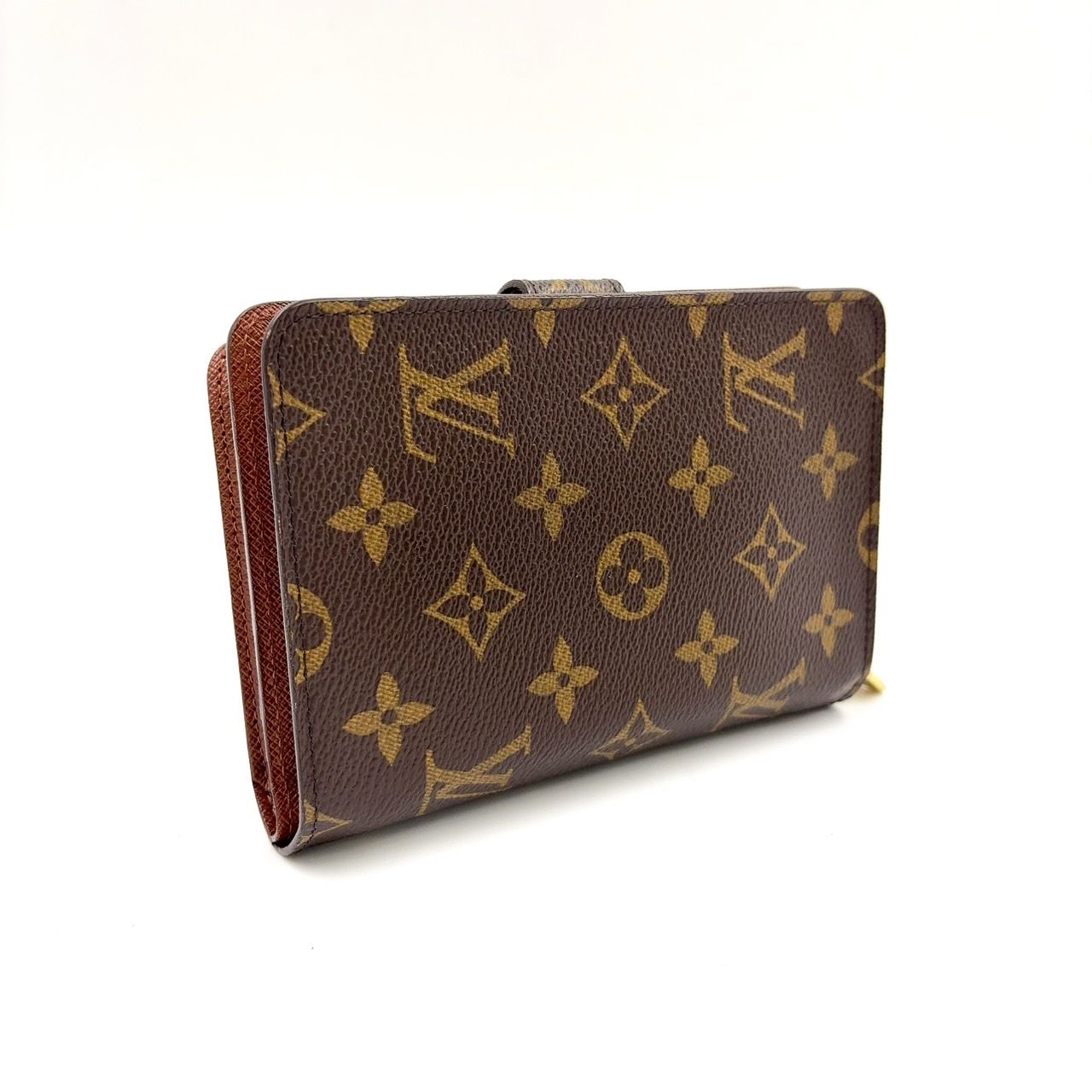 LOUIS VUITTON ポルトパピエ ジップ モノグラム モノグラム PVC ブラウン 二つ折り財布 ゴールド M61207