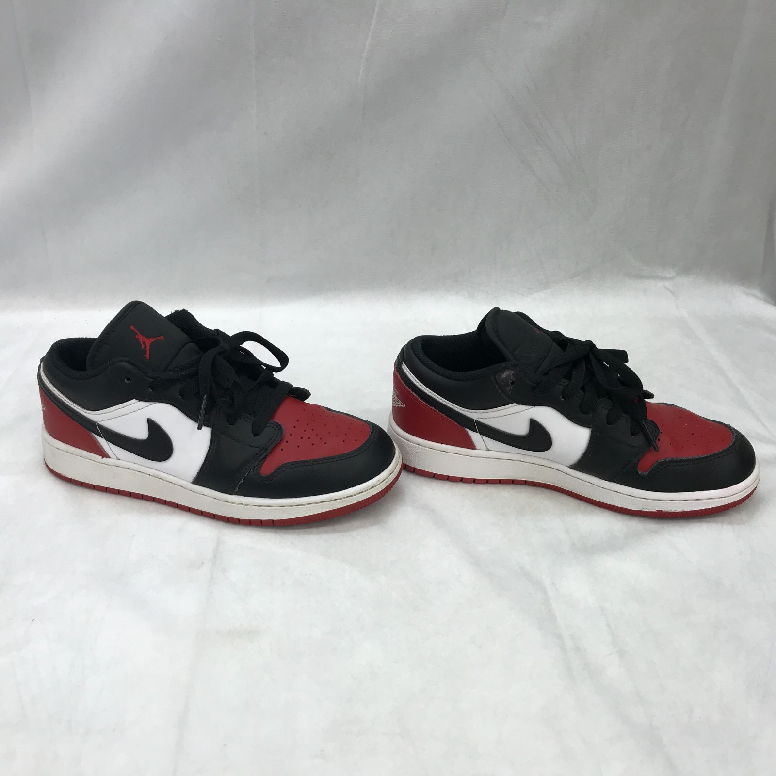 使用感あり NIKE GS Air Jordan 1 Low 553560-161 Bred Toe/ブレッド 