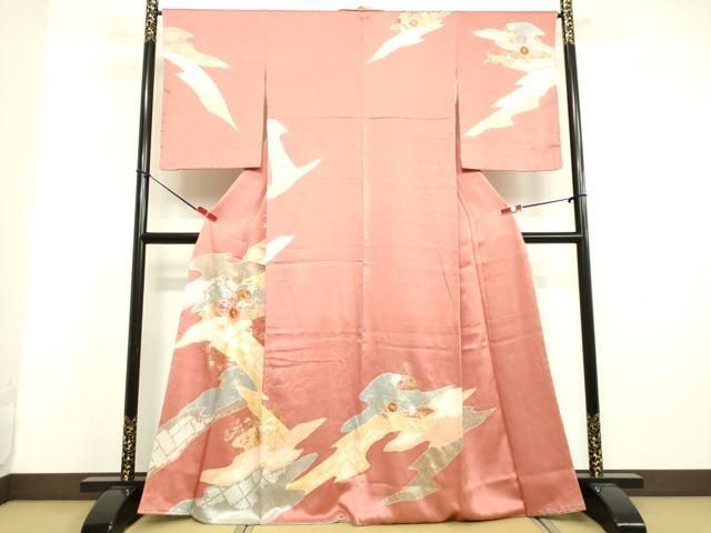 平和屋着物●創業460年・千總　訪問着　絞り　刺繍　草花文　金彩　正絹　逸品　未使用　DAAV8819tw 平和屋着物○創業460年・千總 訪問着 絞り 刺繍 草花文 金彩 正絹 逸品