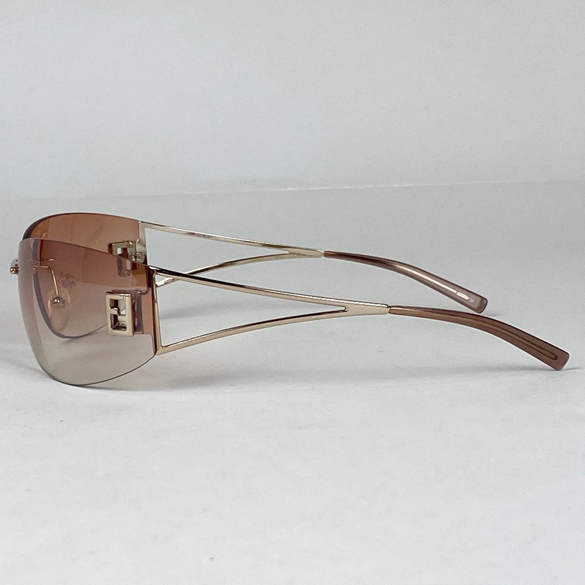 フェンディ FENDI ロゴ サングラス グラデーション アイウェア サングラス メタル ピンク SL7419 レディース